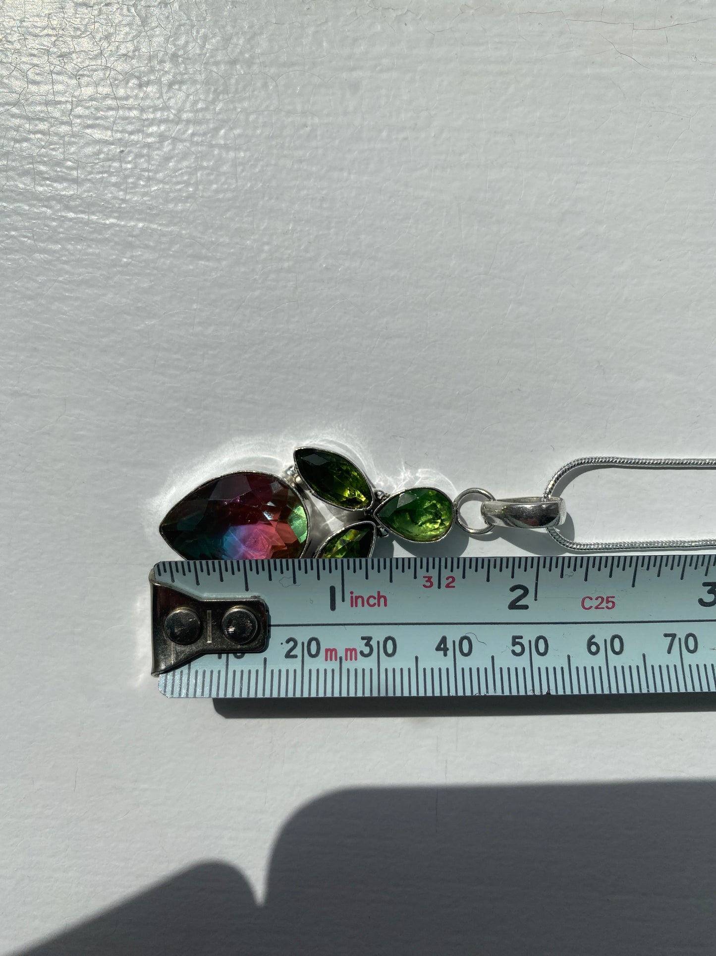 Green Quartz & Mystic Topaz Pendant