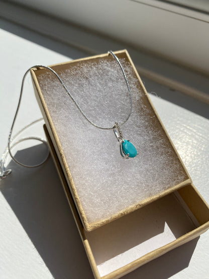 Turquoise Silver Pendant Necklace