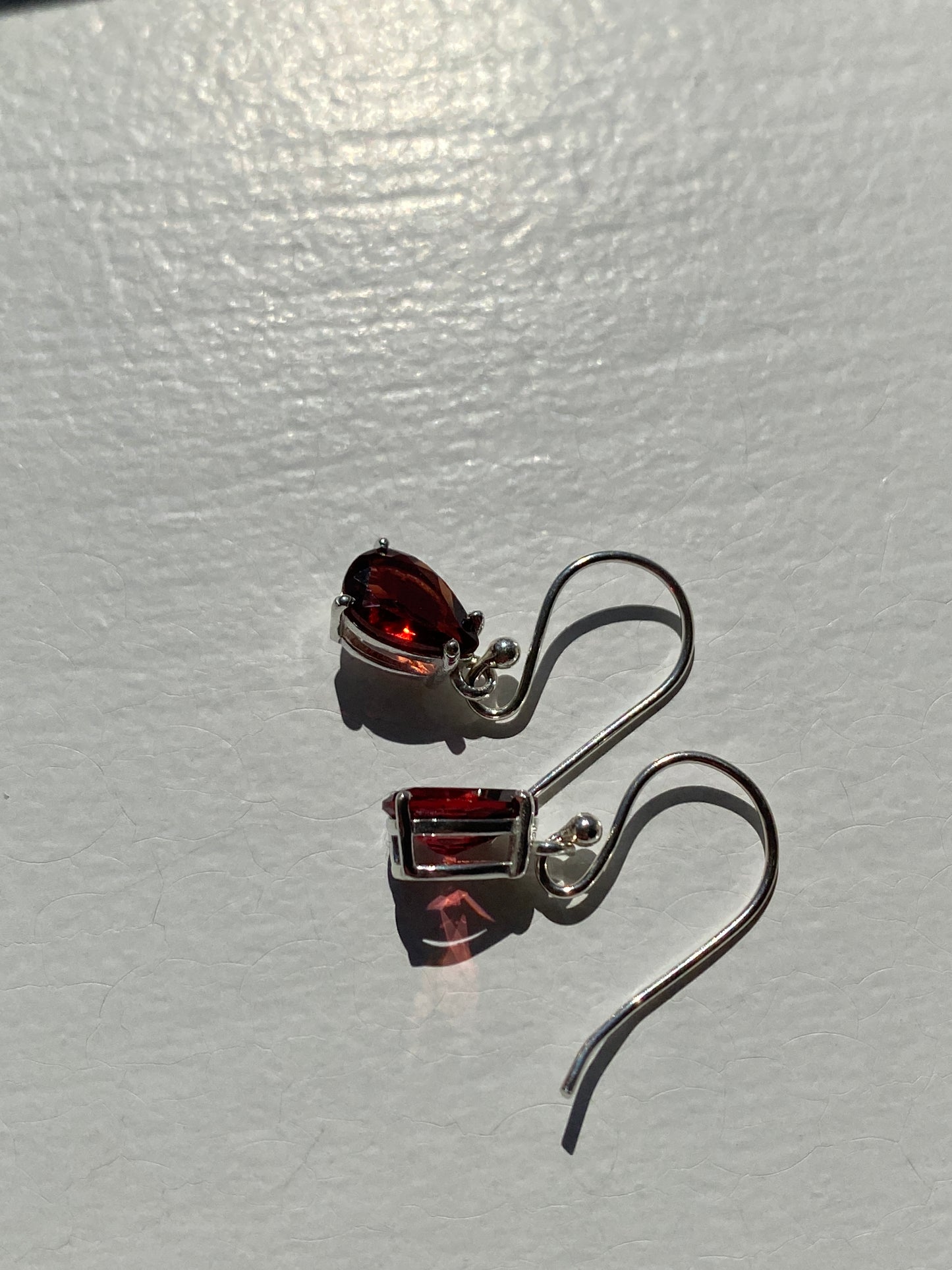 Garnet Silver Earrings