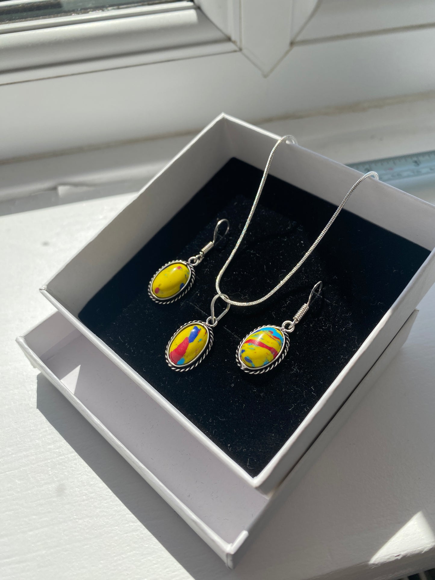 Mosaic Jasper Necklace & Earring Set