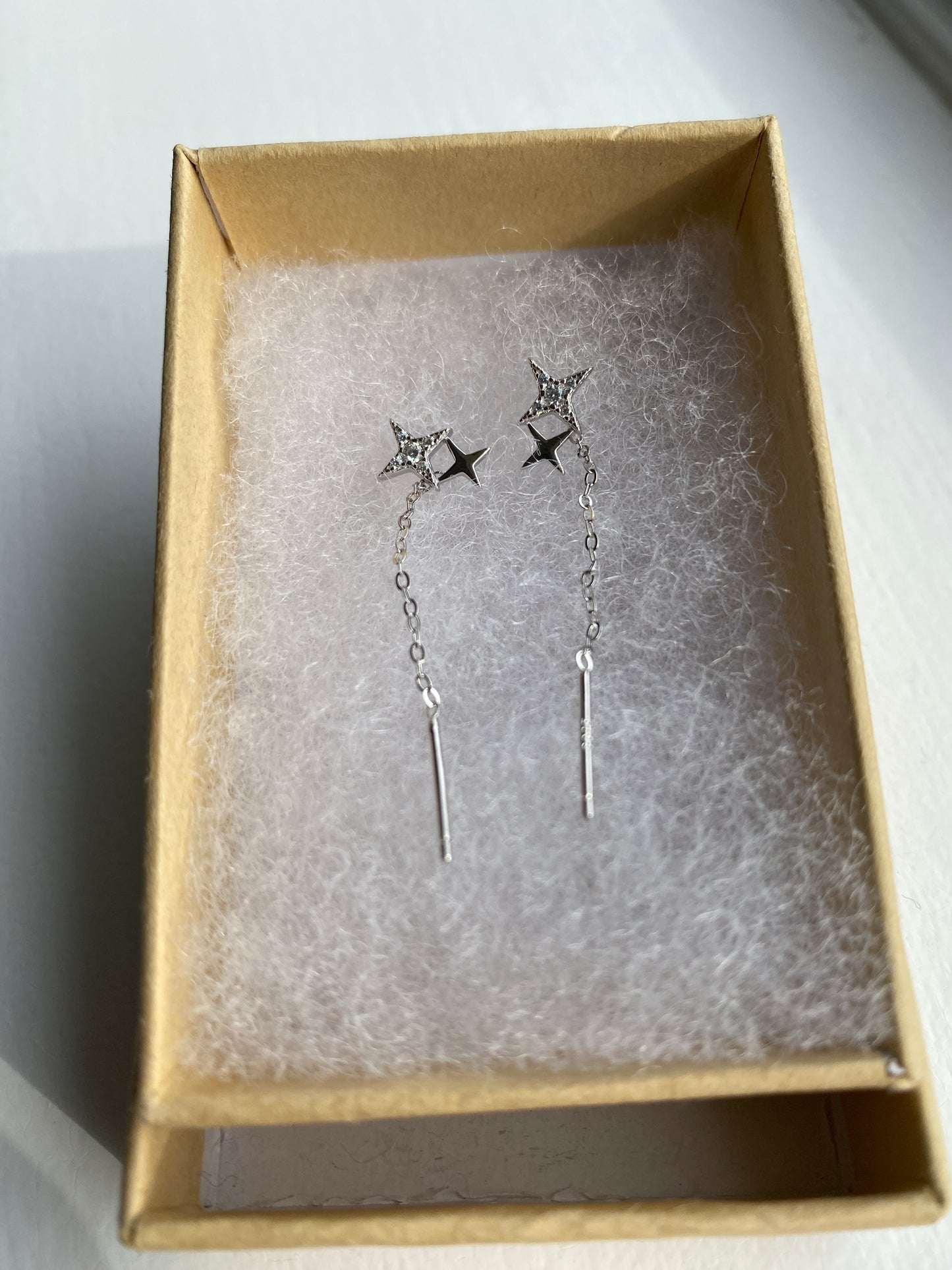 Silver Star Tassel Earrings