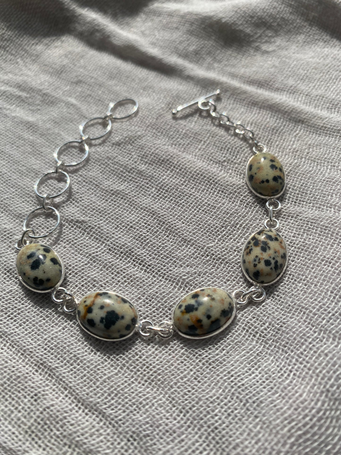 Dalmatian Jasper Oval Cabochon Bracelet