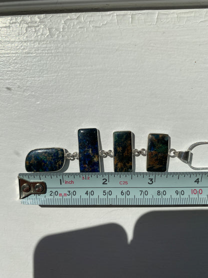 Natural Azurite- Malachite Pendant Necklace