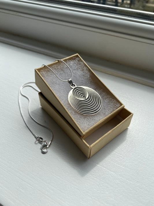 Spiral Circle Pendant Necklace