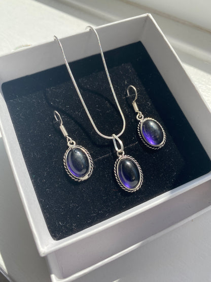 Translucent Amethyst Necklace & Earring Set