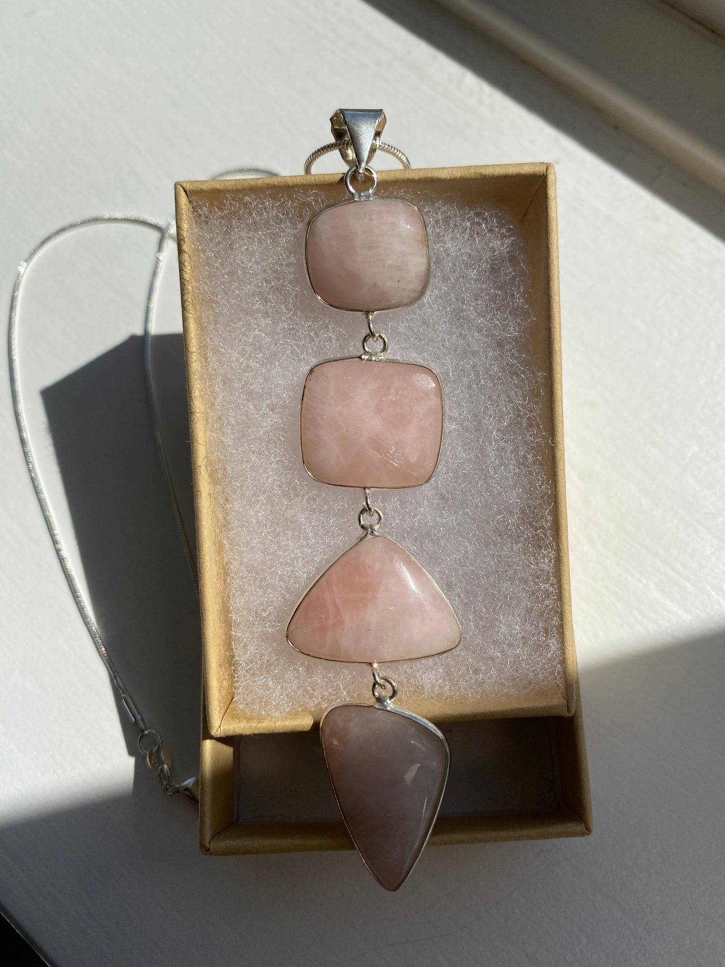 4-Stone Rose Quartz Pendant