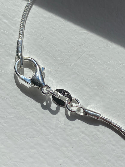 Dalmatian Jasper Squared Pendant Necklace