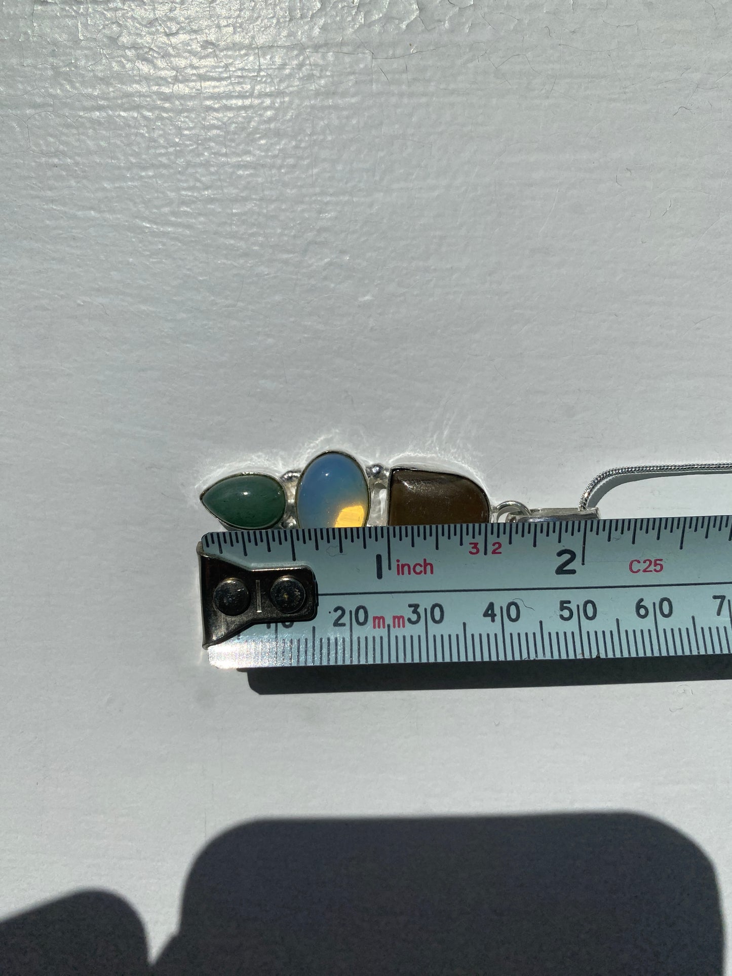 Brown Jasper, Opalite & Aventurine Pendant