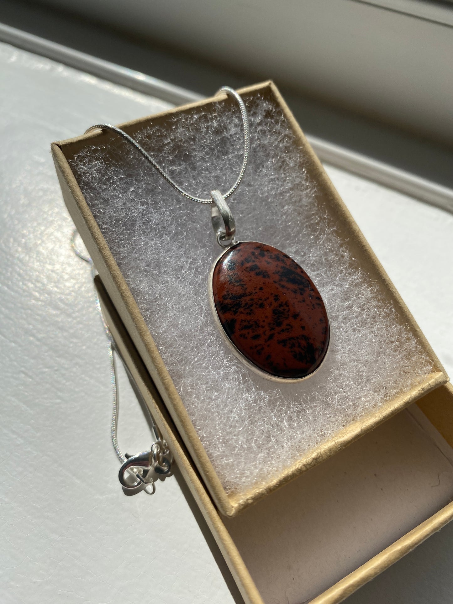 Mahogany Jasper Oval Pendant