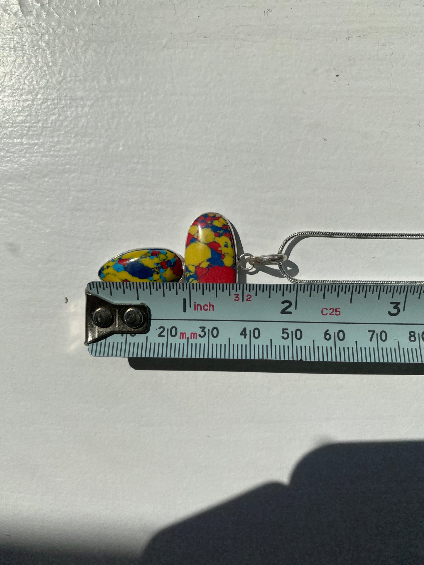 Rainbow Calsilica Pendant Necklace