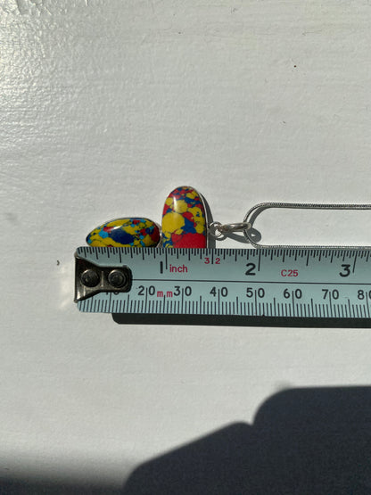Rainbow Calsilica Pendant Necklace