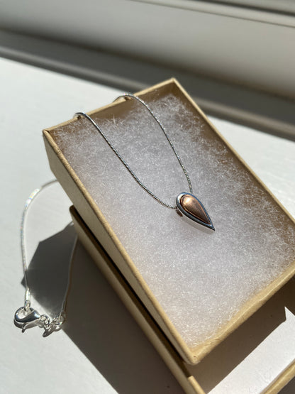 3-in-1 Silver & Copper Coloured Teardrop Pendant