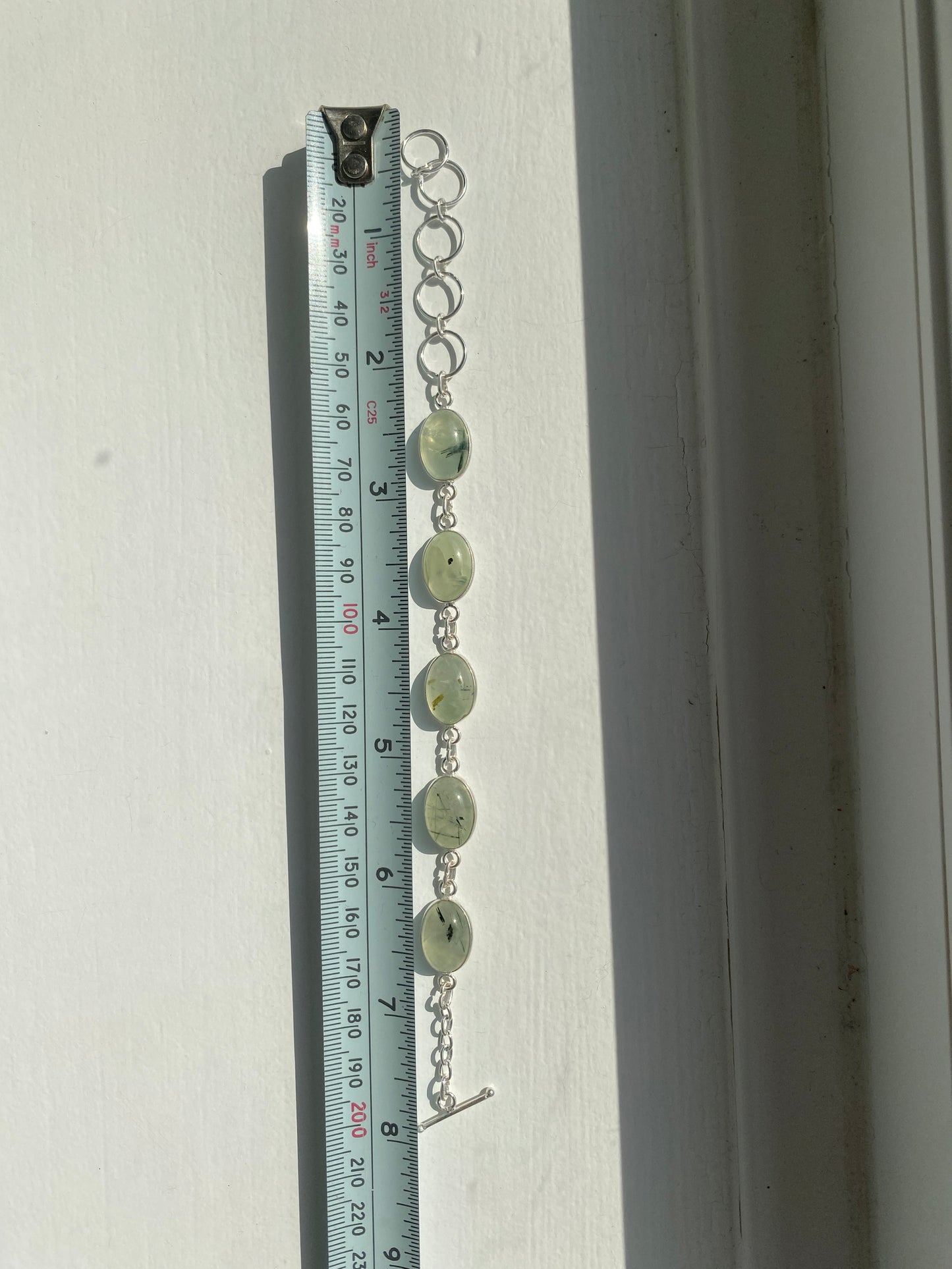 Pale Green Prehnite Bracelet.