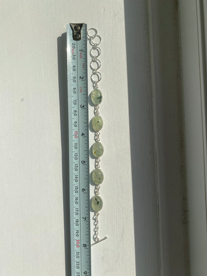 Pale Green Prehnite Bracelet.