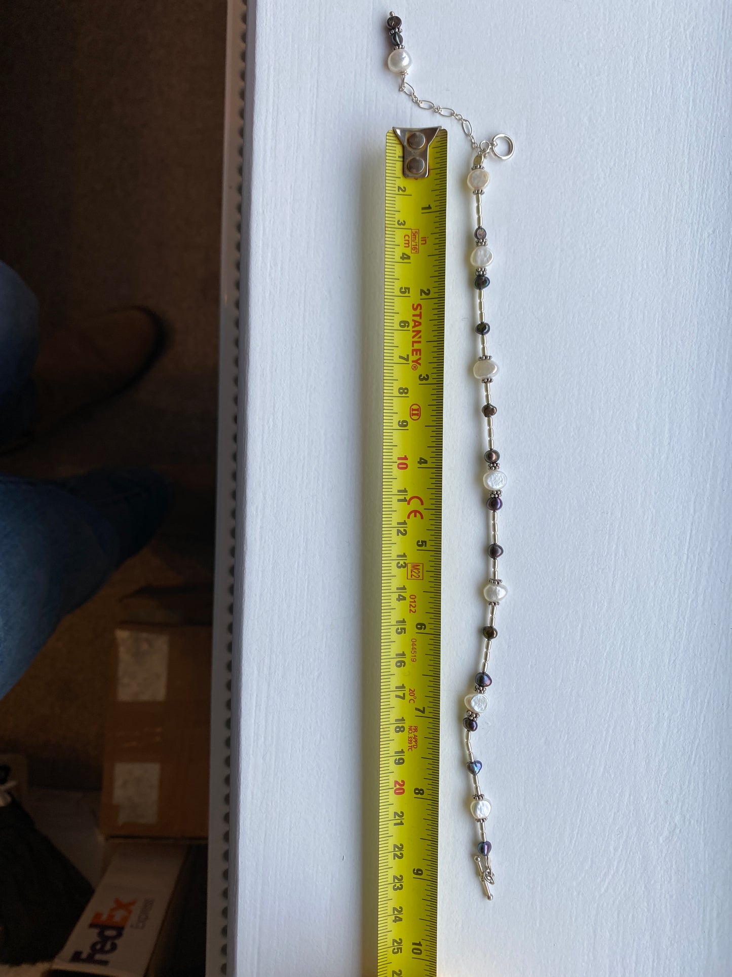 White Pearl & Silver Bracelet