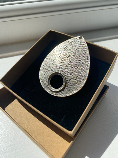 Large Drop Round Teardrop Shaped Pendant Necklace