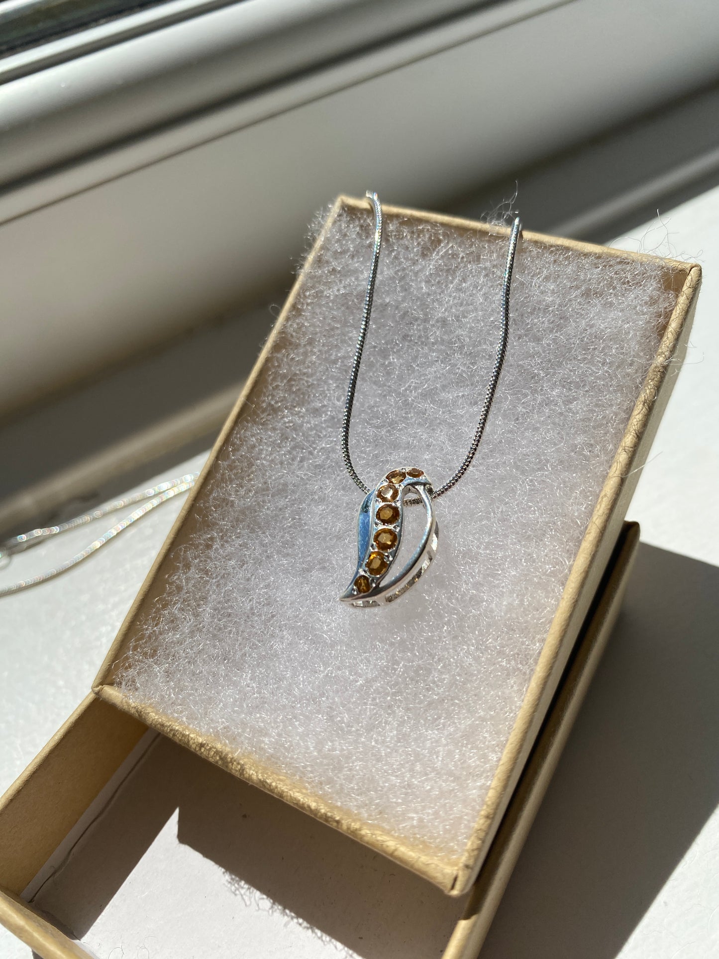 Versatile Citrine Stone Silver Pendant