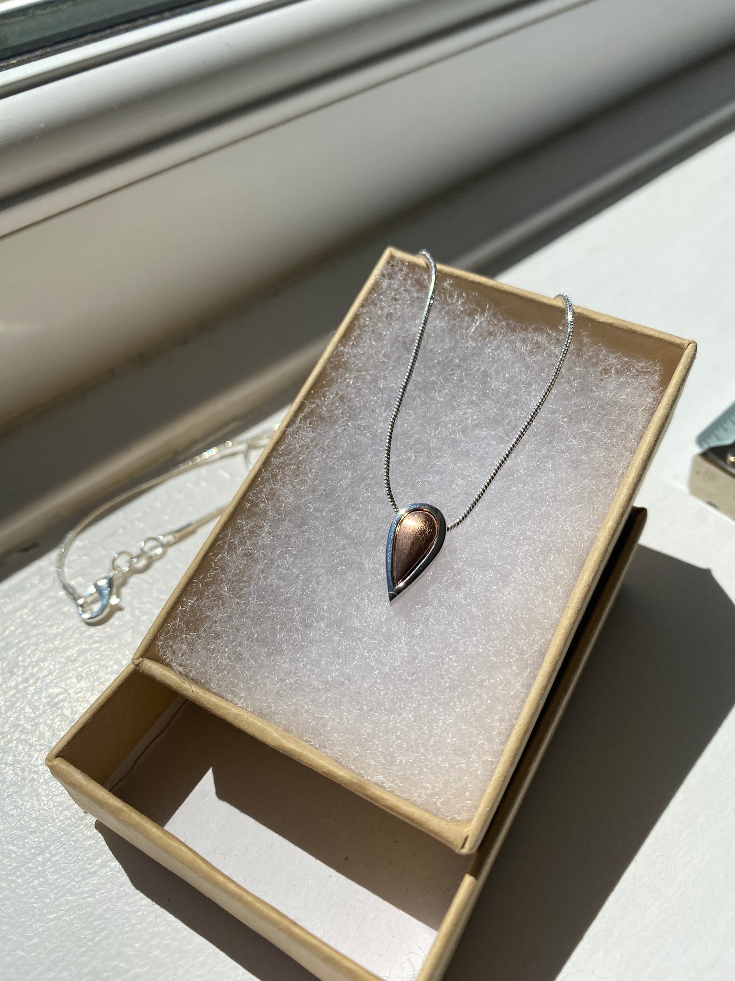 3-in-1 Silver & Copper Coloured Teardrop Pendant