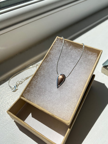 3-in-1 Silver & Copper Coloured Teardrop Pendant