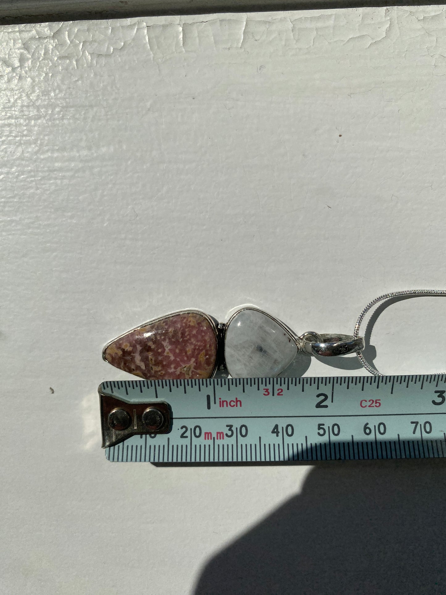 Moonstone & Pink Jasper Pendant Necklace