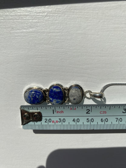 Streaked Lapis & Sodalite Pendant Necklace