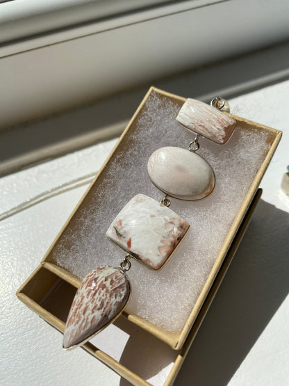 Ivory Picture Jasper Pendant Necklace