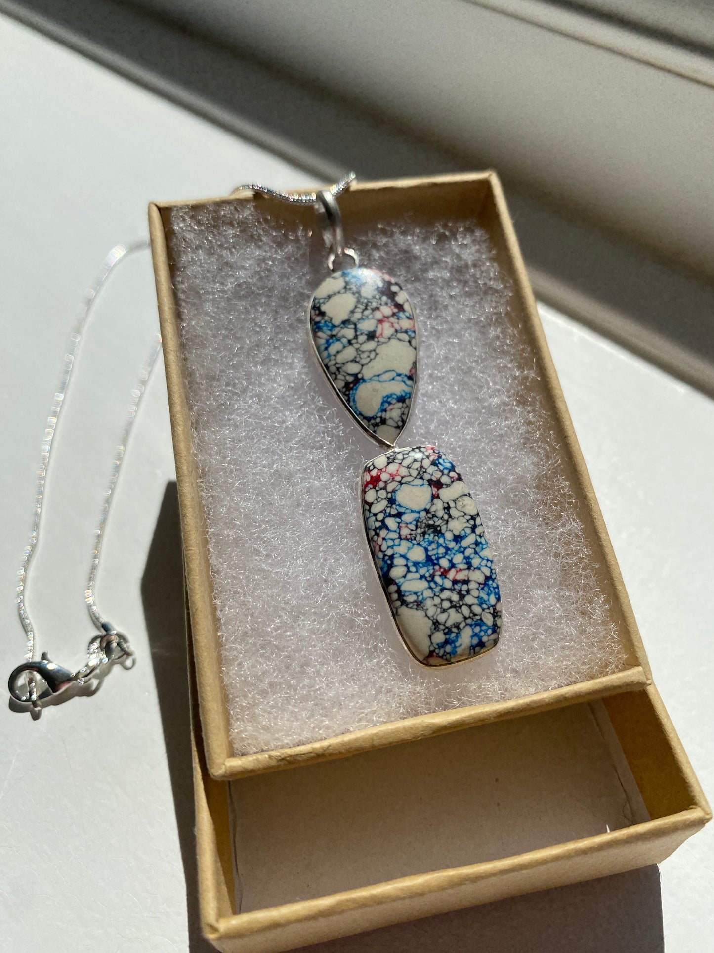 Spiderweb Jasper Double Pendant Necklace
