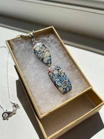 Spiderweb Jasper Double Pendant Necklace