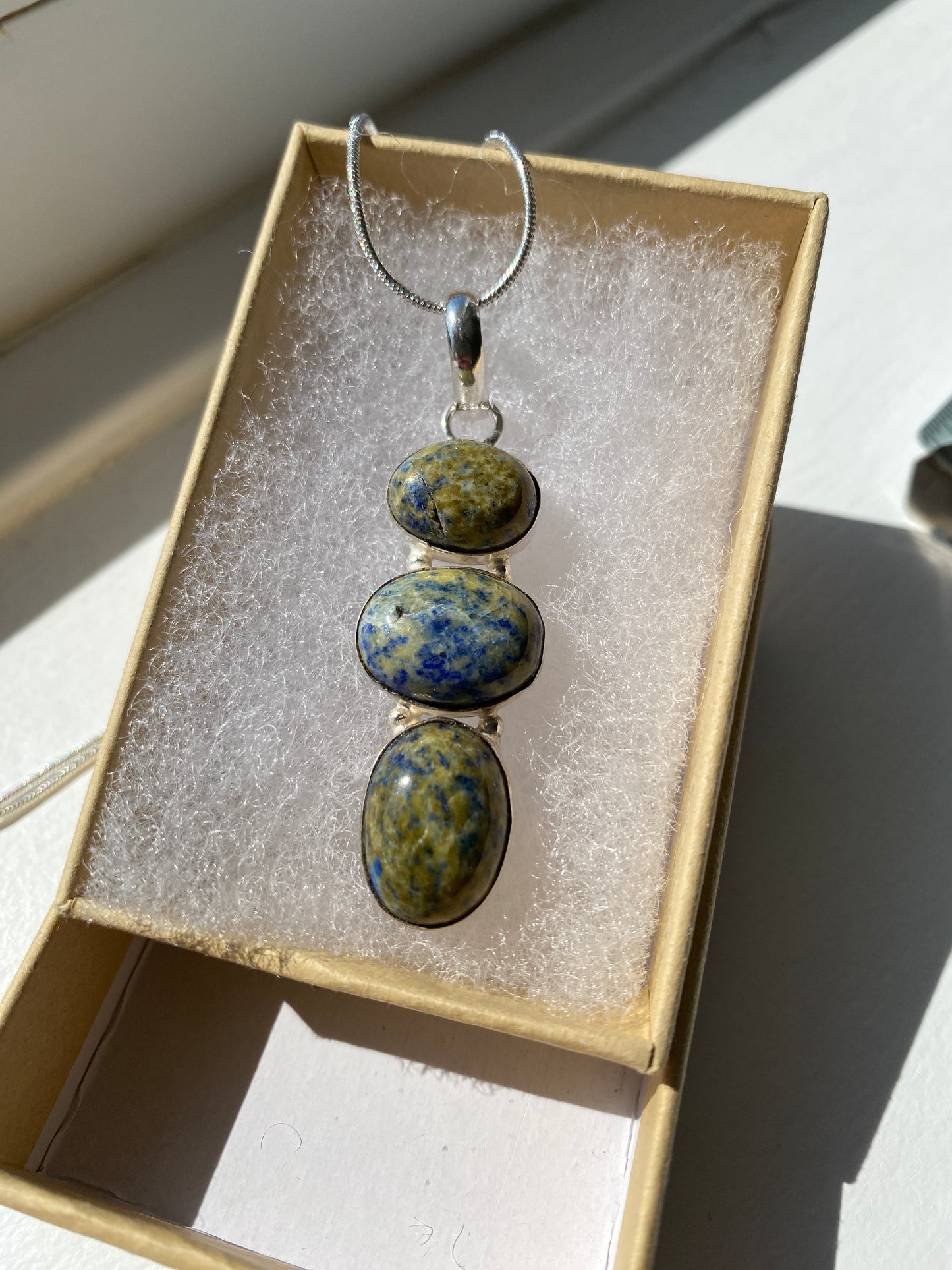 Blue & Moss Green Azurite-Malachite Pendant