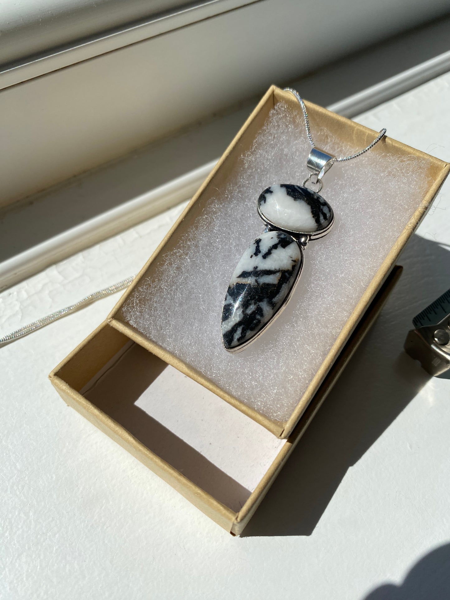 Snowflake Obsidian Pendant Necklace