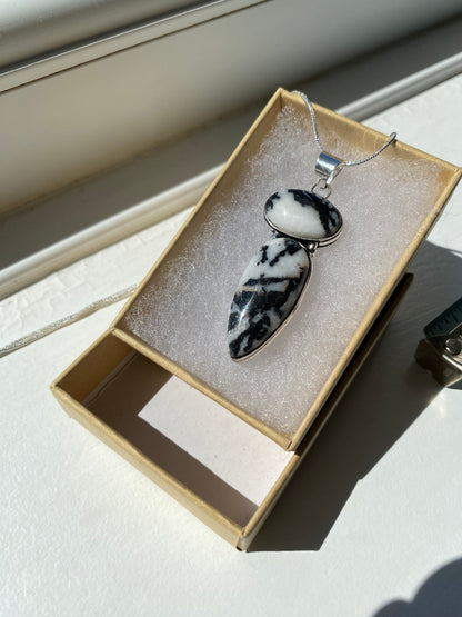 Snowflake Obsidian Pendant Necklace