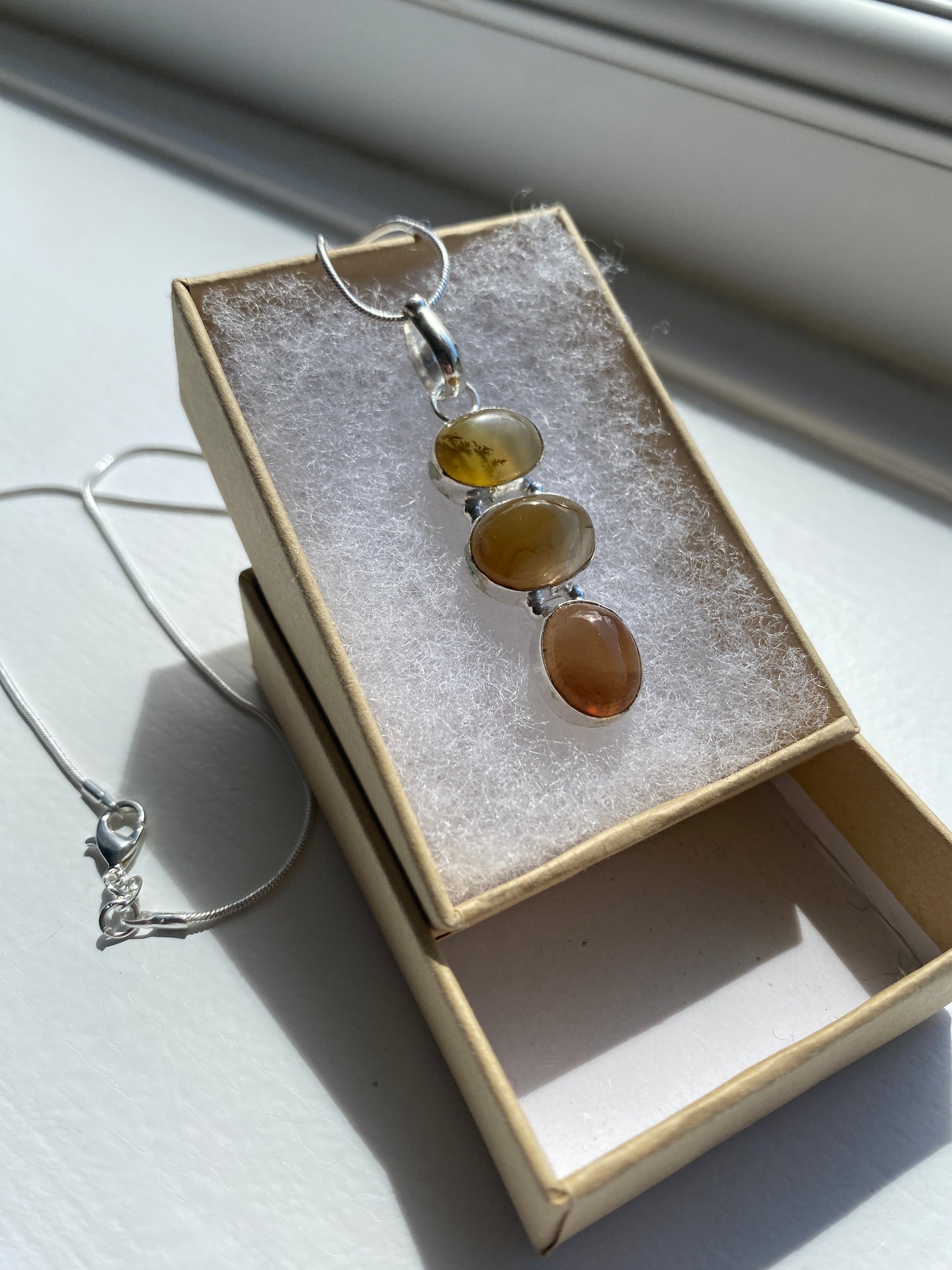 Honey Agate Stone Pendant