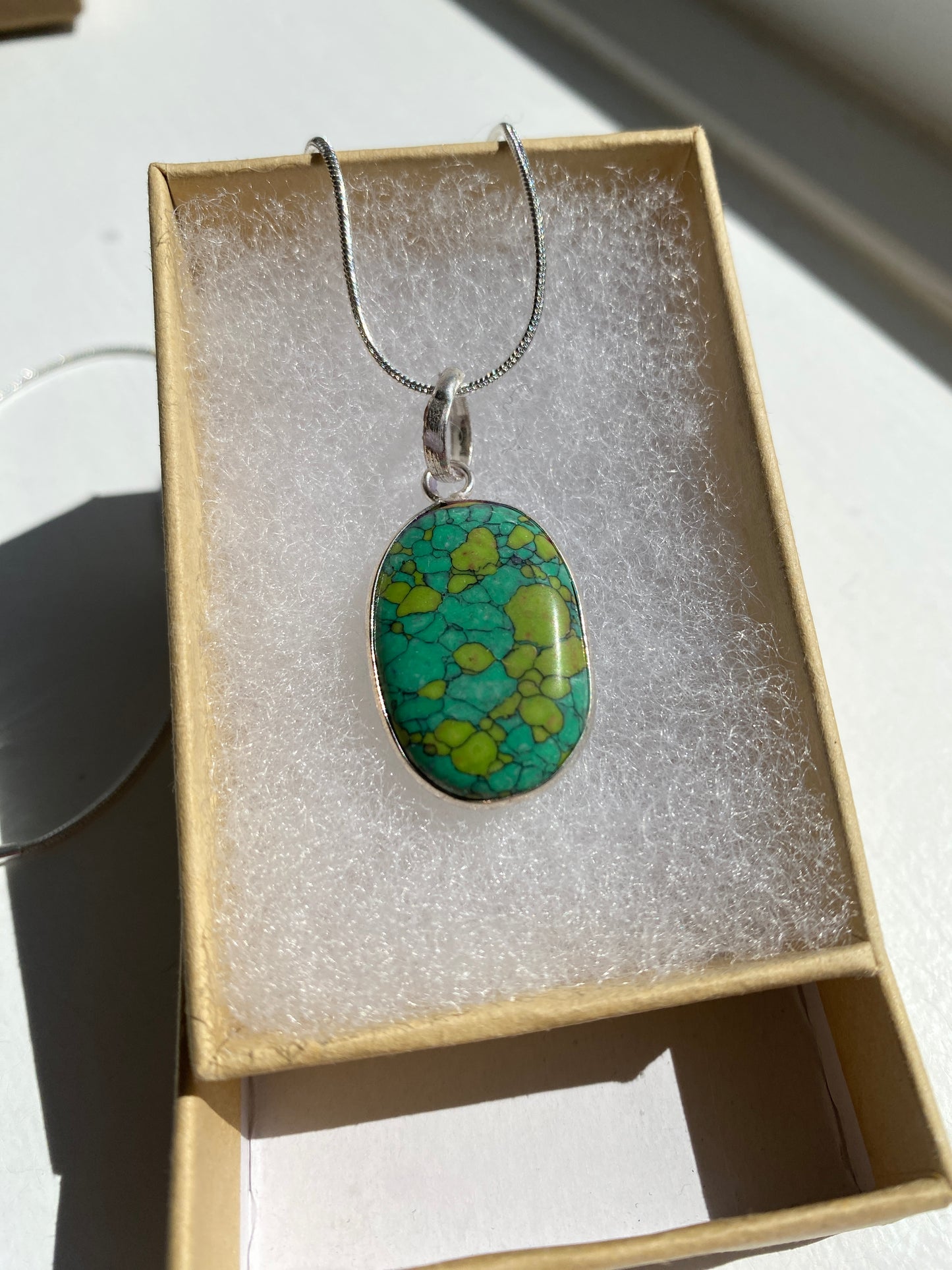 Mosaic 'Green Turquoise' Oval Pendant