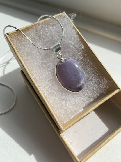 Purple Chalcedony Pendant Necklace