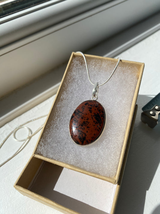 Mahogany Jasper Oval Pendant