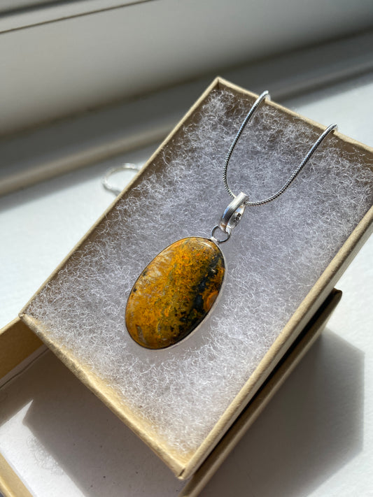 Golden Ochre Mookatite Jasper Pendant