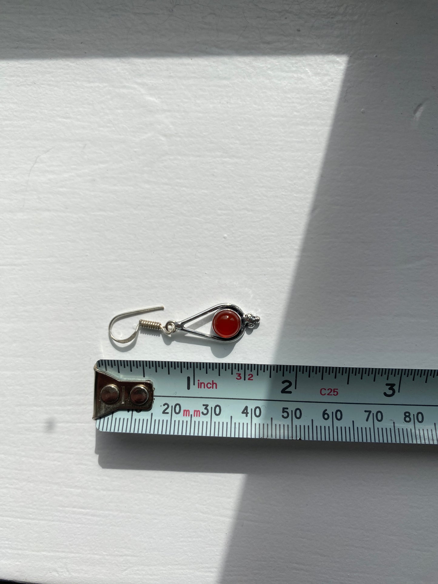 Carnelian & Silver Contemporary Earrings