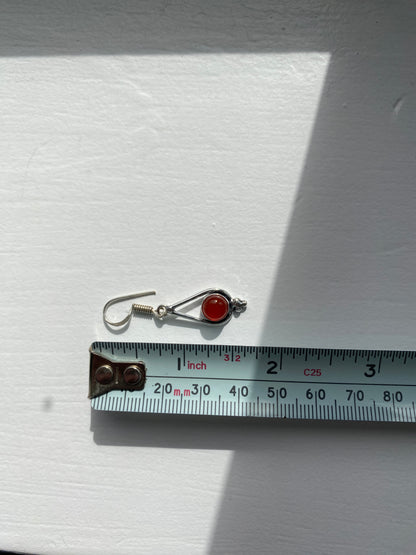 Carnelian & Silver Contemporary Earrings