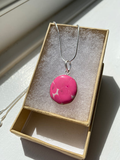 Pink & White Marbled Pendant