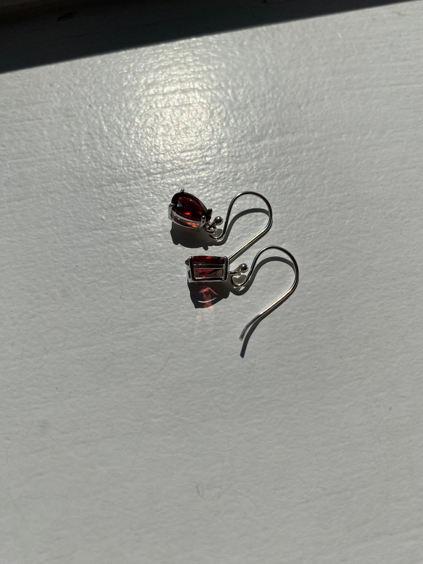 Garnet Silver Earrings