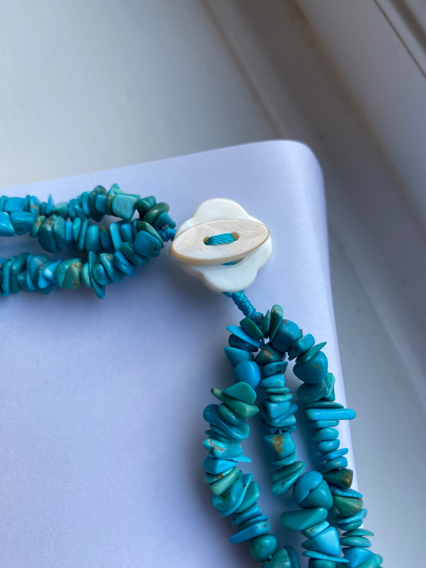 Real Turquoise Triple Row Necklace