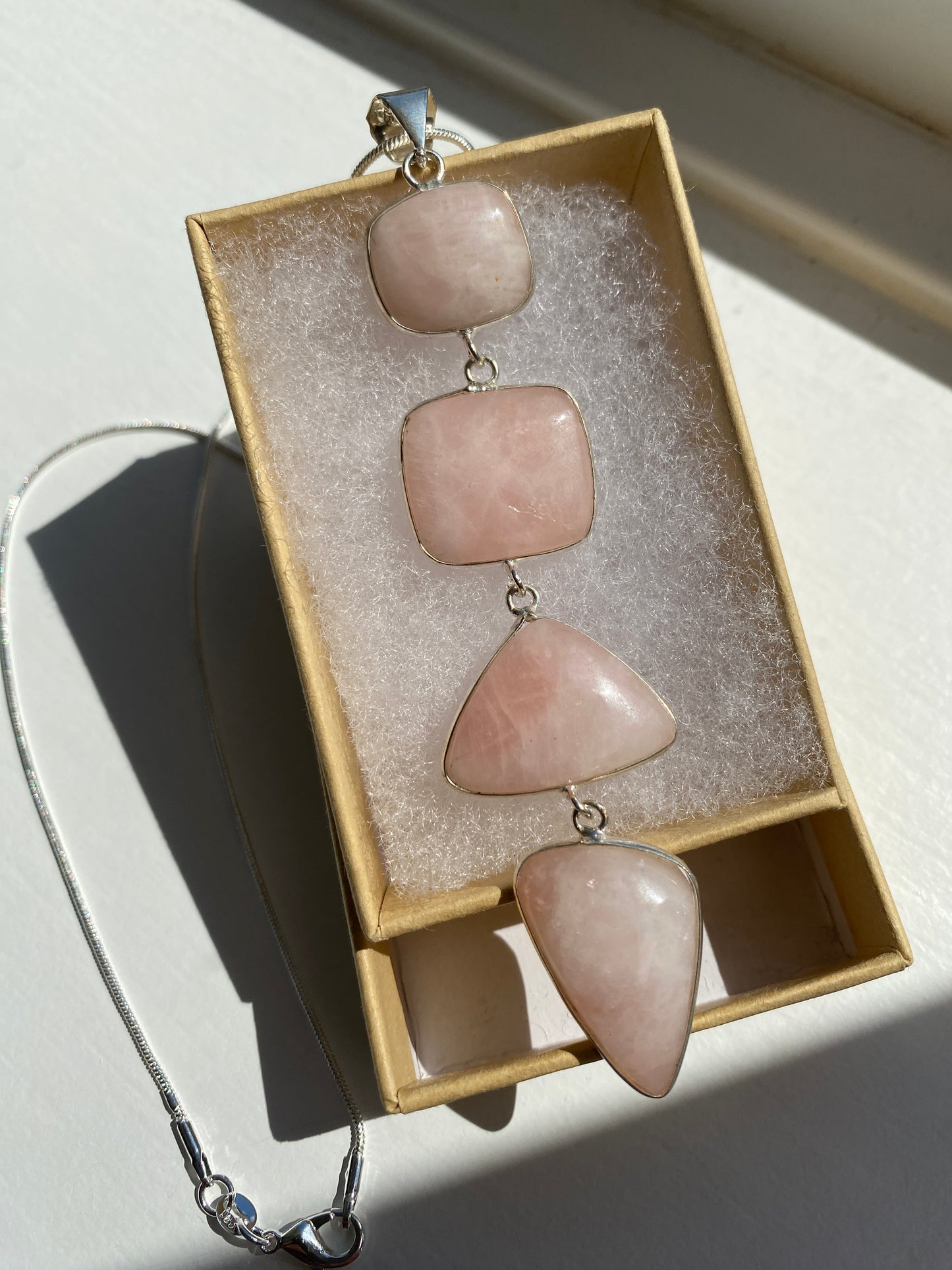 4-Stone Rose Quartz Pendant