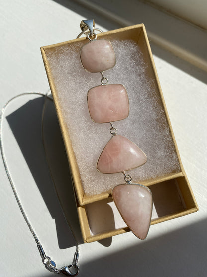 4-Stone Rose Quartz Pendant