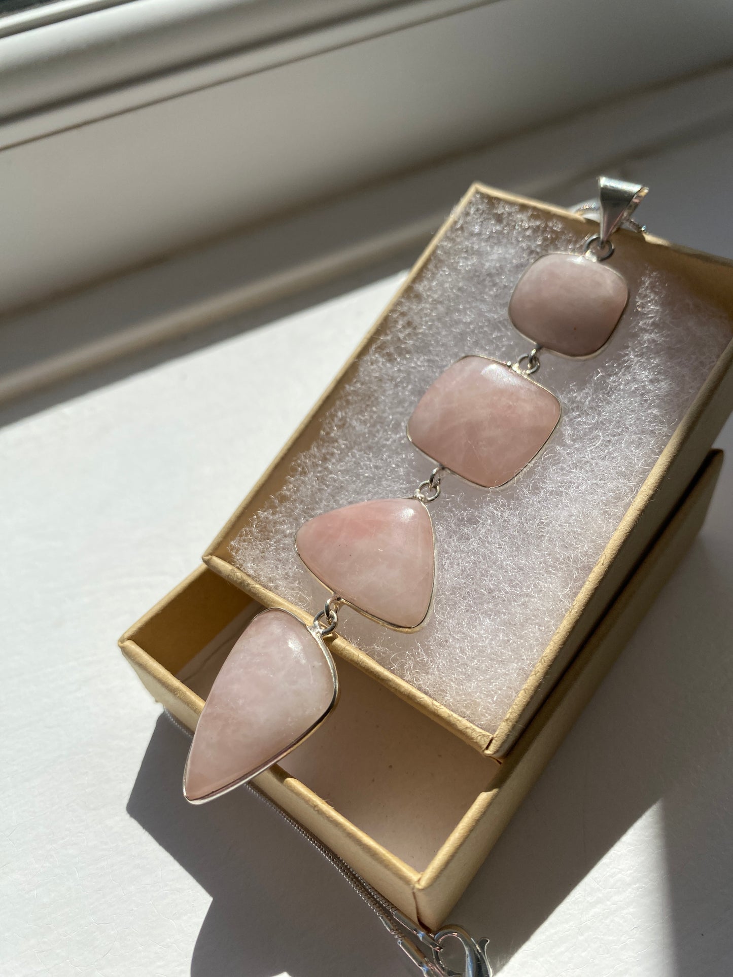 4-Stone Rose Quartz Pendant
