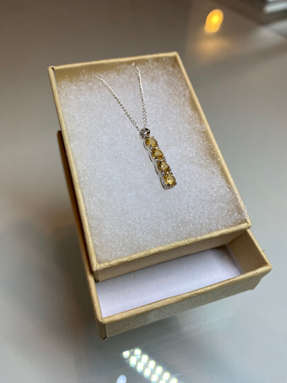 Silver Necklace with Topaz/Citrine Stones