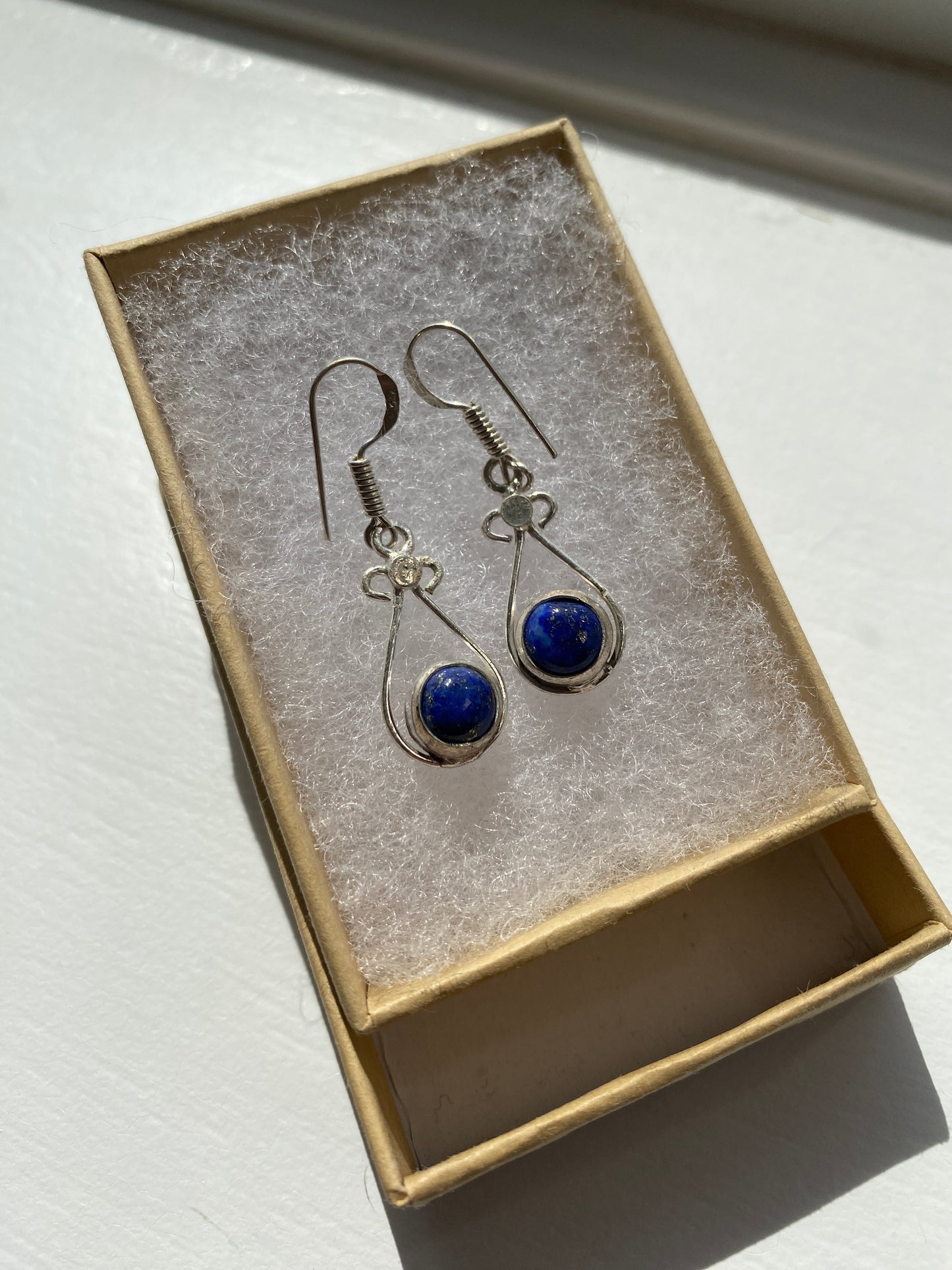 Lapis Lazuli Silver Drop Earrings