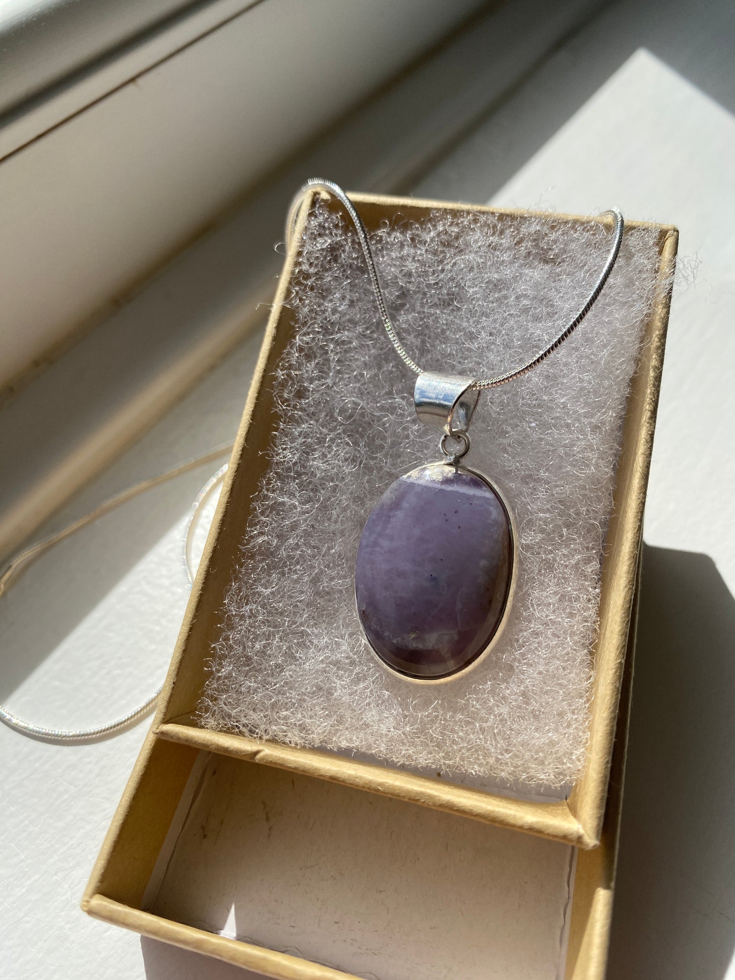 Purple Chalcedony Pendant Necklace