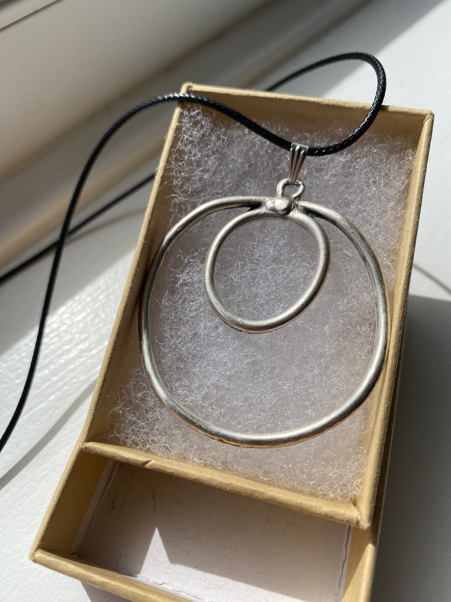 Antique Silver Circles Pendant Necklace