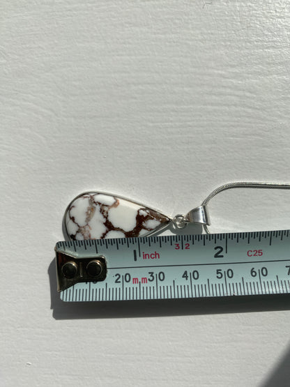 White & Brown Howlite Teardrop Pendant