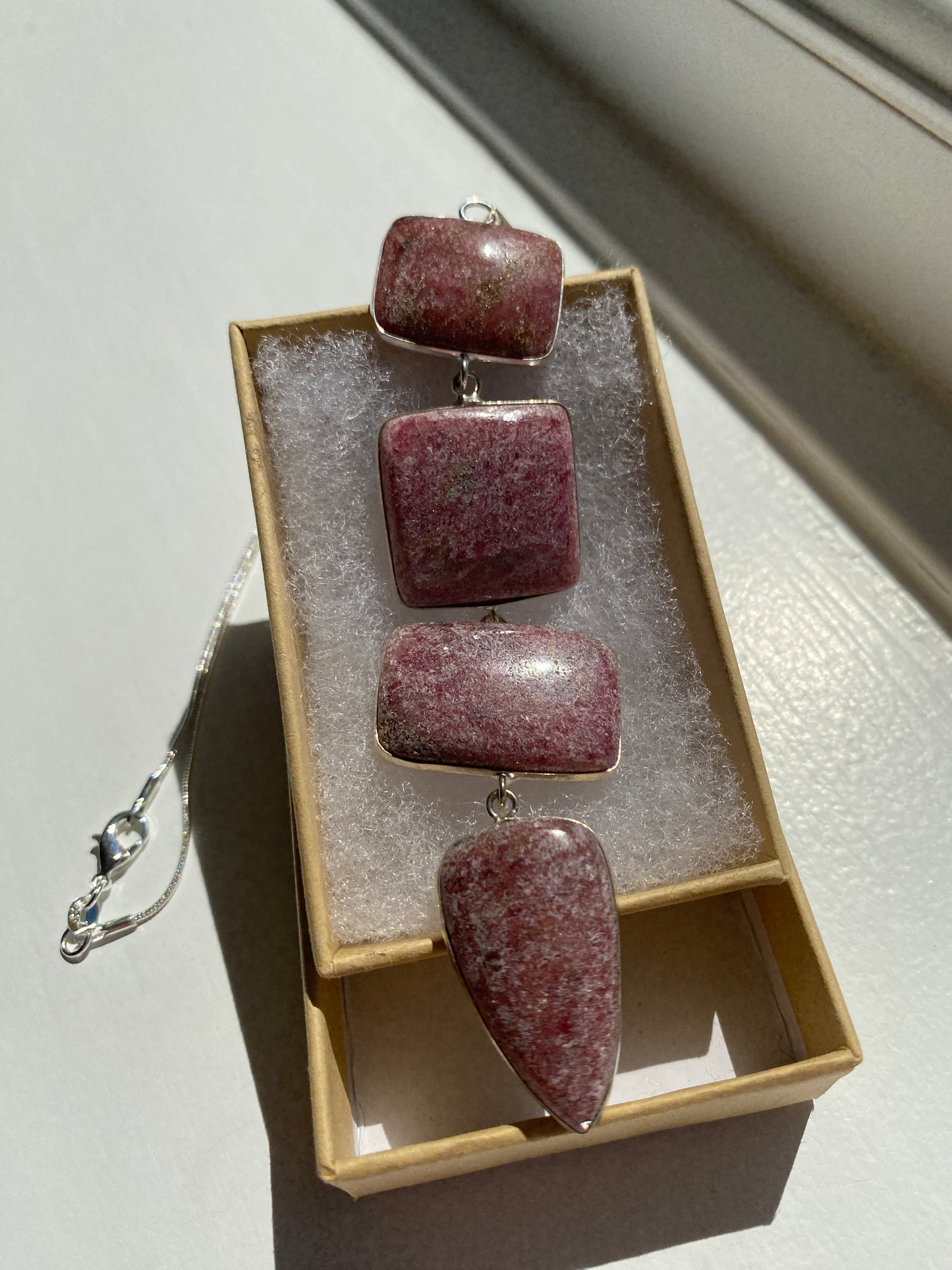 Pink Thulite Pendant Necklace